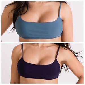 NWT Small: Scoop Bikini Tops in Jade and Deep Purple